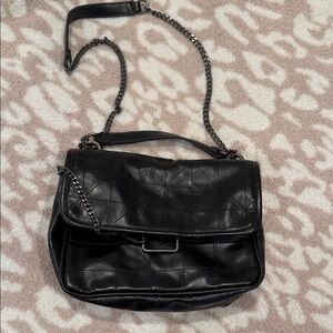 Zara Black Quilted Crossbody Bag
